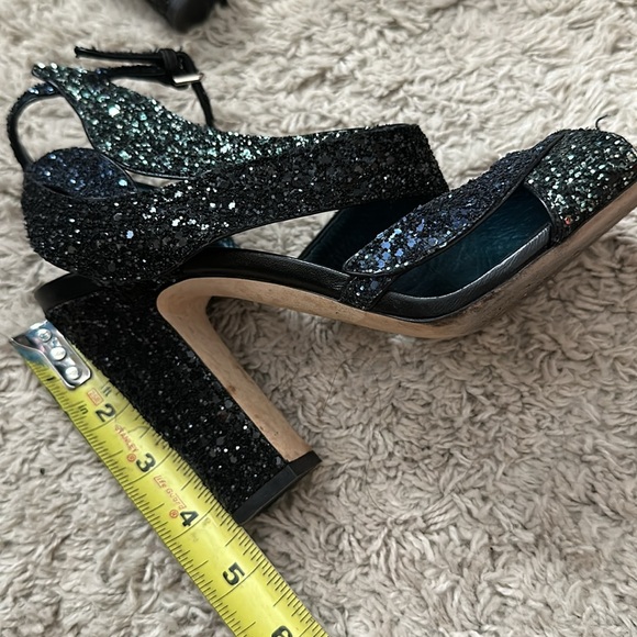 Jimmy Choo Falcon 100 Coarse Glitter Sandals - Picture 12 of 15